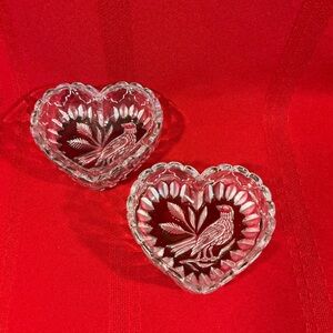Hofbauer Candy/Nut/Trinket Dishes Heart-Shaped Lead Crystal
